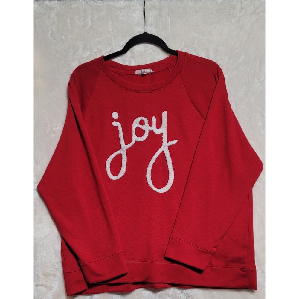 Women's Cotton Blend Workshop Republic Clothing Joy Embellished Pullover Size 1X